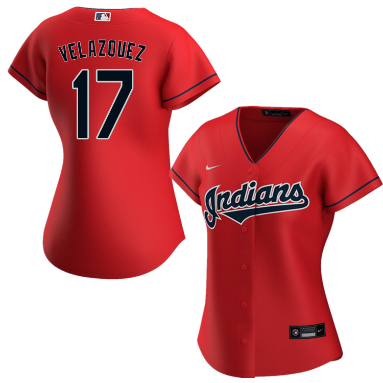 Nike Women #17 Andrew Velazquez Cleveland Indians Baseball Jerseys Sale-Red